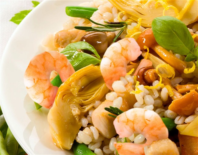 Image of Barley Risotto with Shrimp & Artichokes