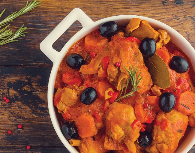 Image of Braised Chicken with White Wine and Olives