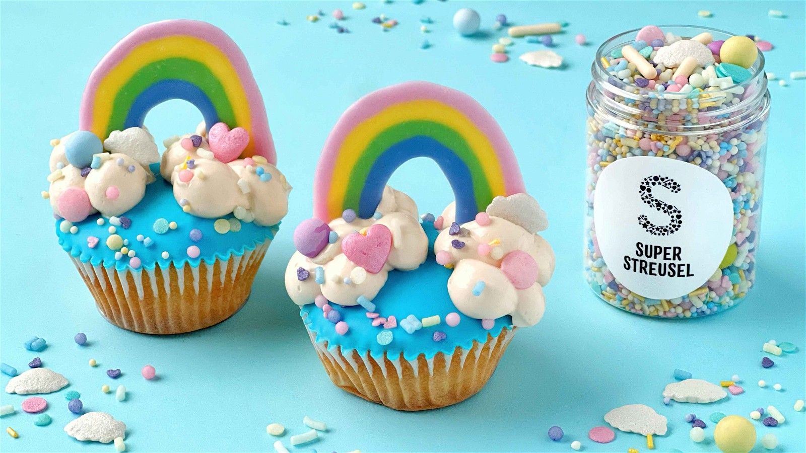 Regenboog cupcakes