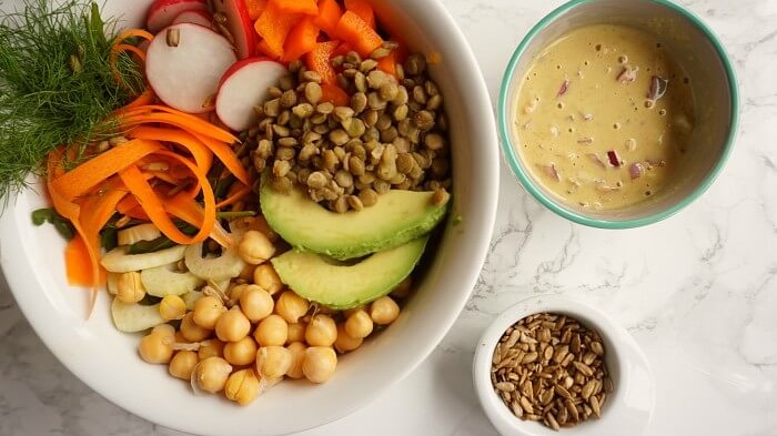 Image of Lentil Salad with Oil-Free Collagen Dijon Dressing