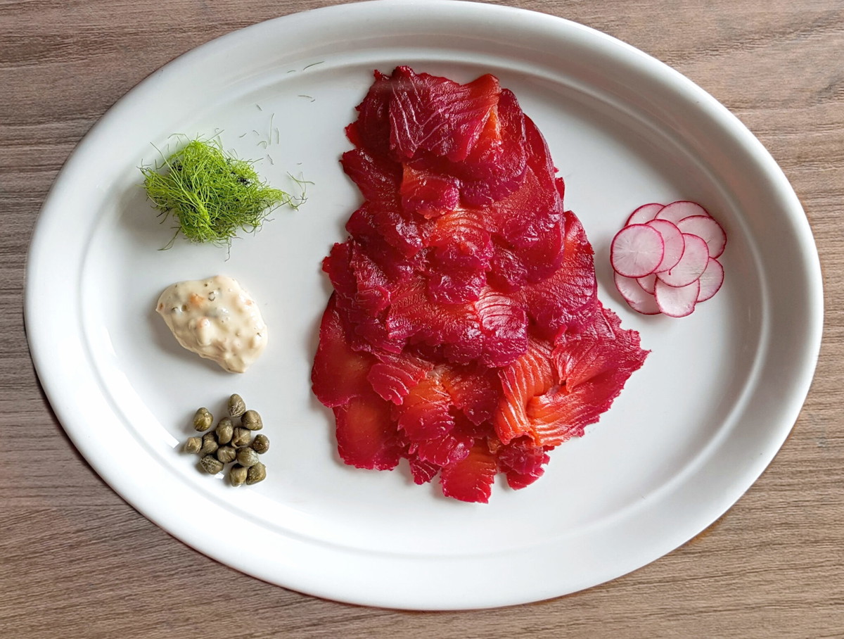 Sea Salt and Beet Cured Salmon