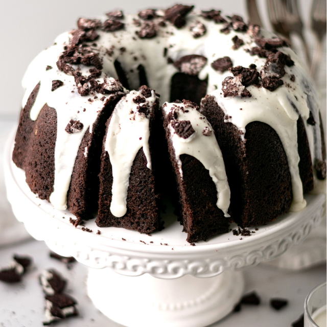 Image of Cookies and Cream Bundt Cake with Black Cocoa Powder