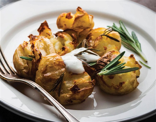 Image of Garlic Smashed Baby Potatoes