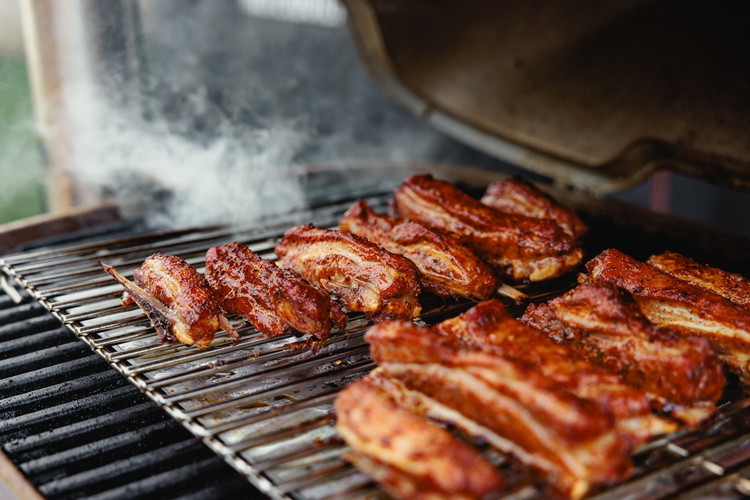 Image of Smoke for 2-3 hours until the ribs are juicy and probe tender