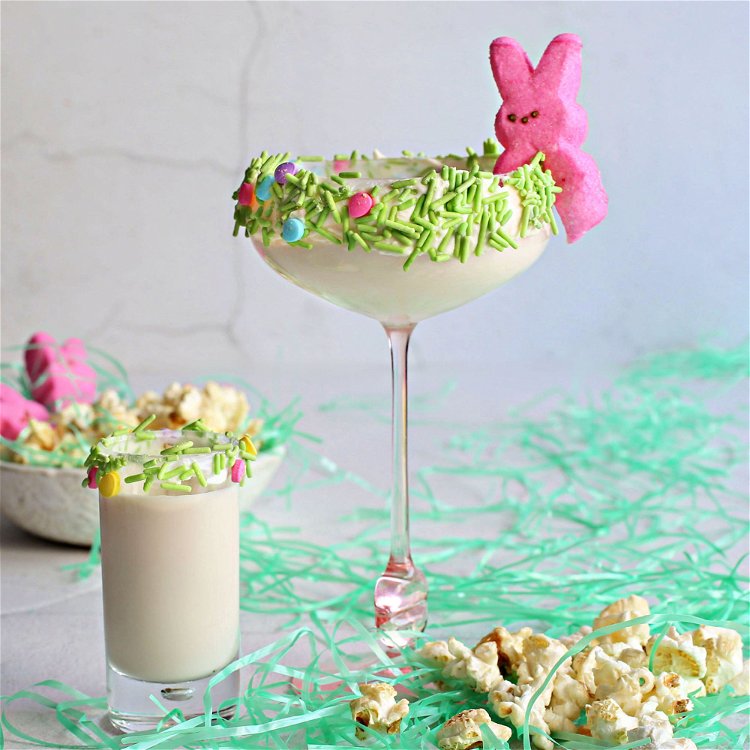 Image of To rim the glasses, add the melted white chocolate to...