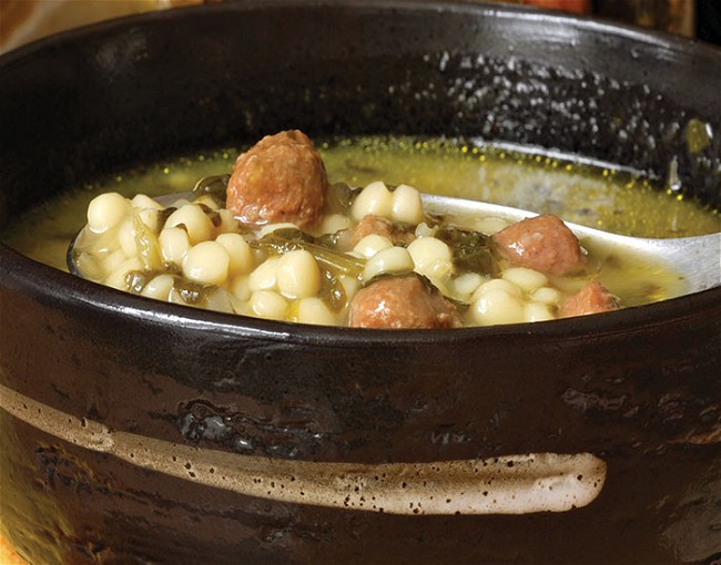 Image of Italian Wedding Soup with Baby Meatballs