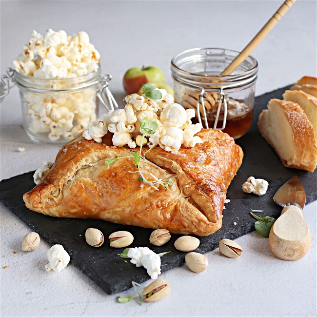 Image of Baked Brie with Honey Popcorn