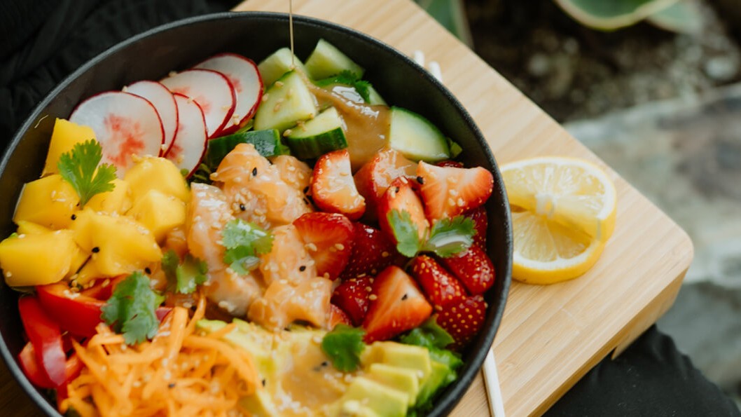 Image of Kombucha Balsamic Poke Bowl Recipe