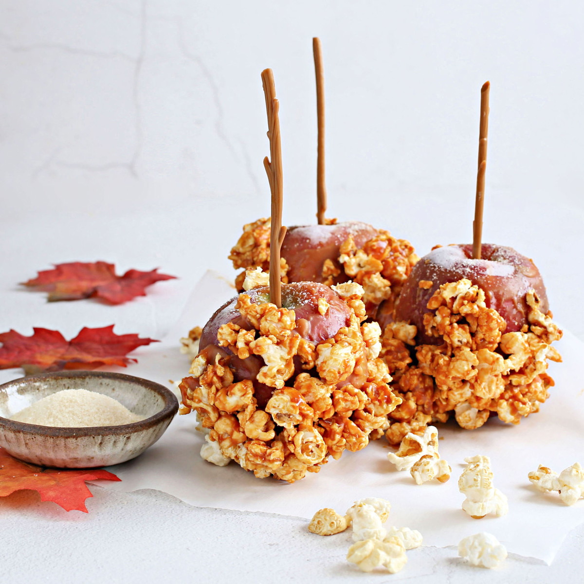 Popcorn Caramel Apples