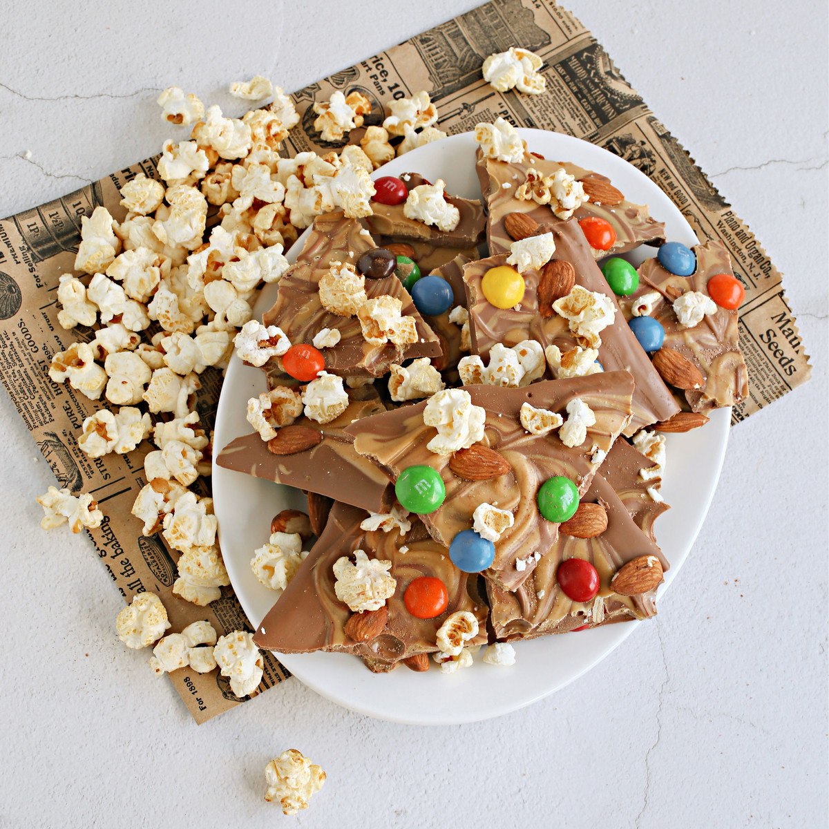 Chocolate Peanut Butter Popcorn Bark