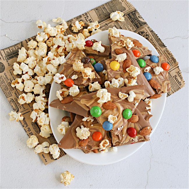 Image of Chocolate Peanut Butter Popcorn Bark