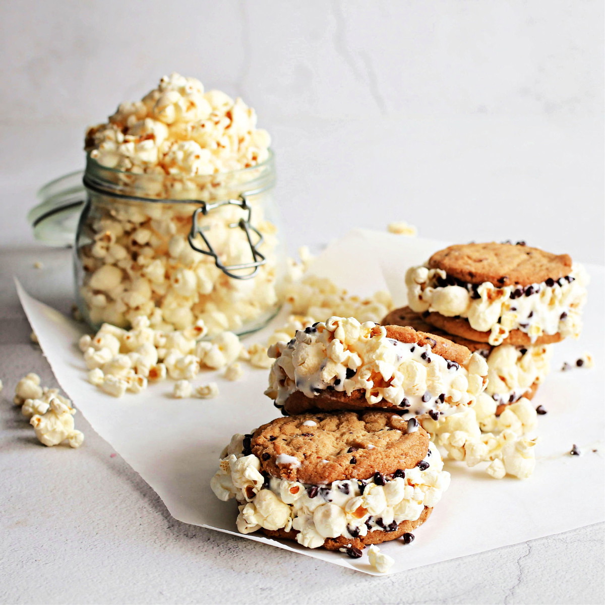 Popcorn Ice Cream Sandwiches
