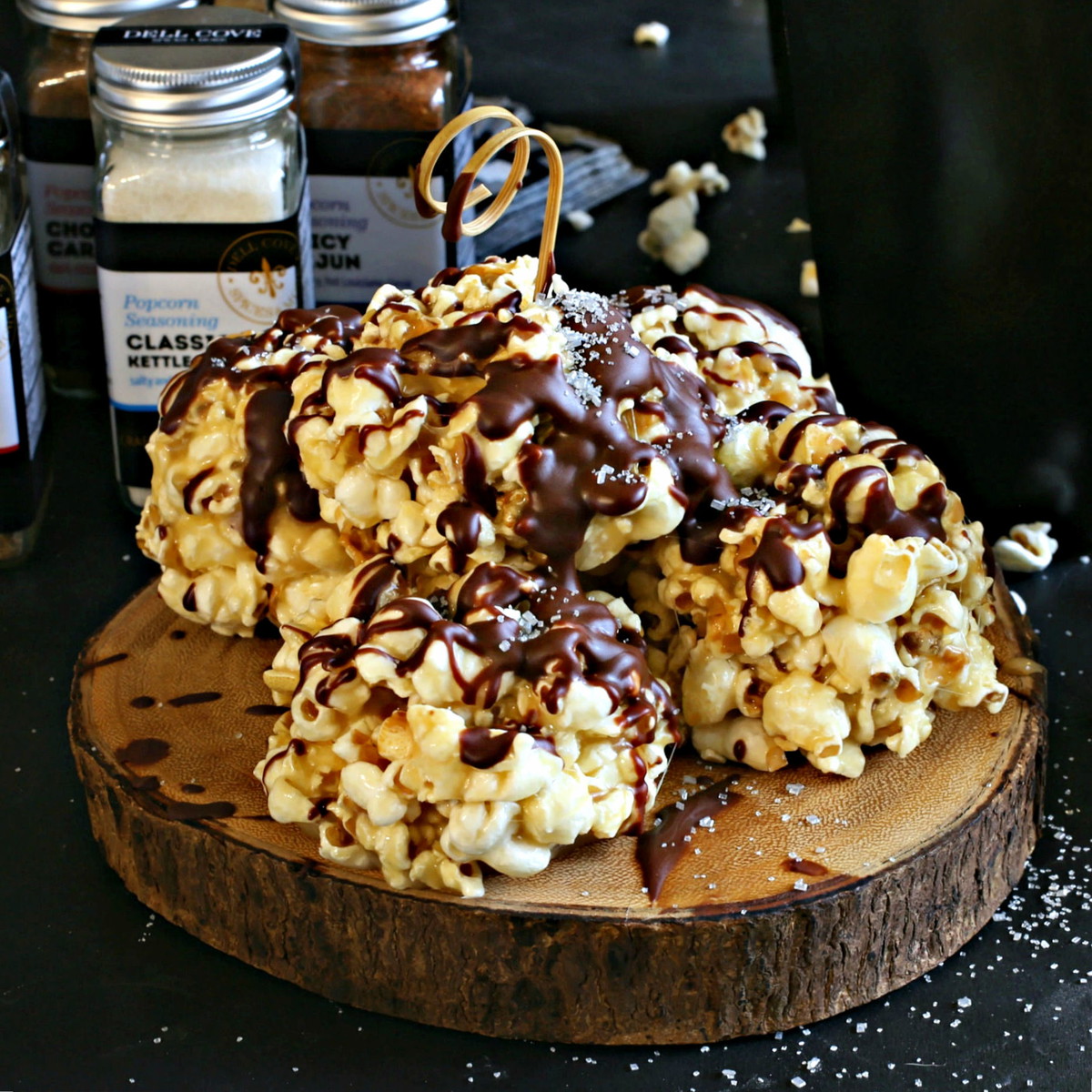 Sparkly Chocolate Popcorn Balls