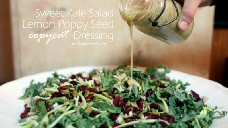 Image of Copycat Sweet Kale Salad Lemon Poppy Seed Dressing Recipe