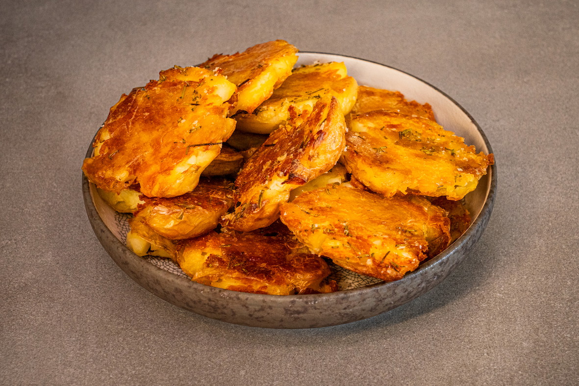 Crushed rosemary potatoes