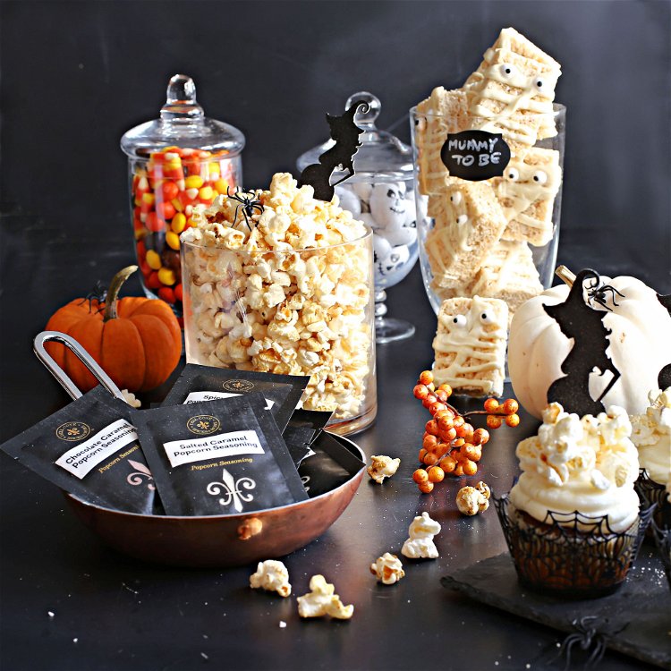 Image of Fill jars with freshly popped corn and fill a bowl...