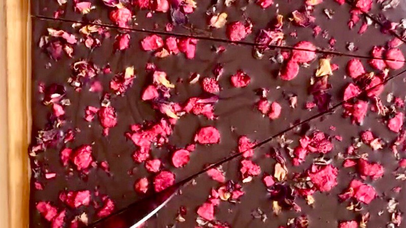 Image of Rose and Cranberry Chocolate Bark 