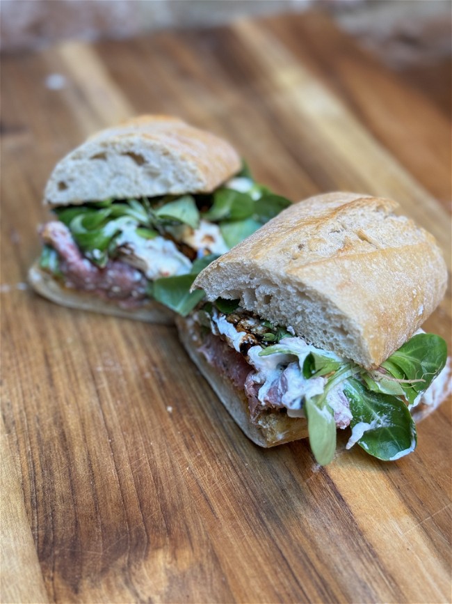 Image of Italian burrata sandwich 