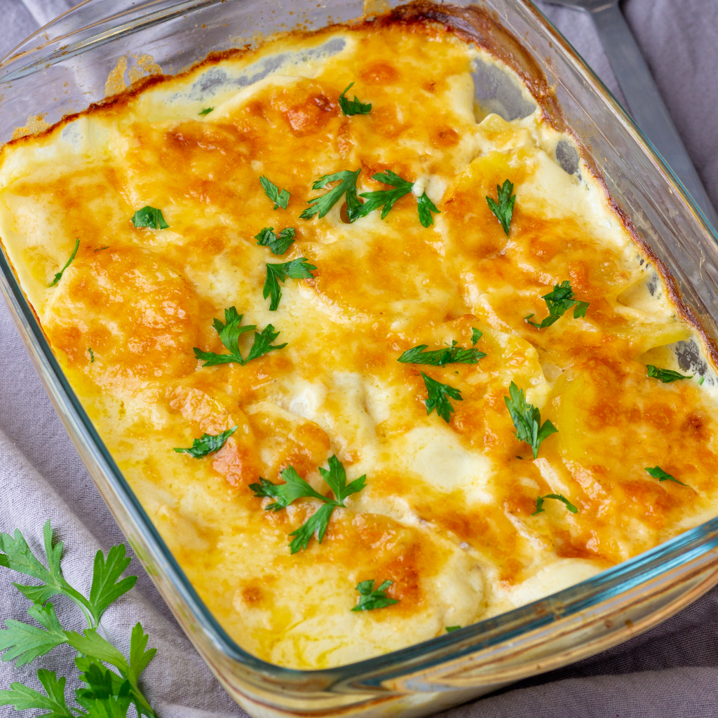 Gratin de topinambours et pommes de terre au fromage