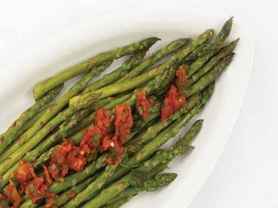 Image of Grilled Asparagus with Tomato Chutney