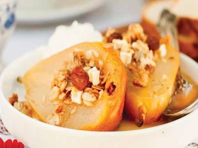 Image of Roasted Bosc Pears with Granola White Chocolate
