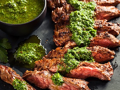 Image of Broiled Skirt Steak with Green Sriracha