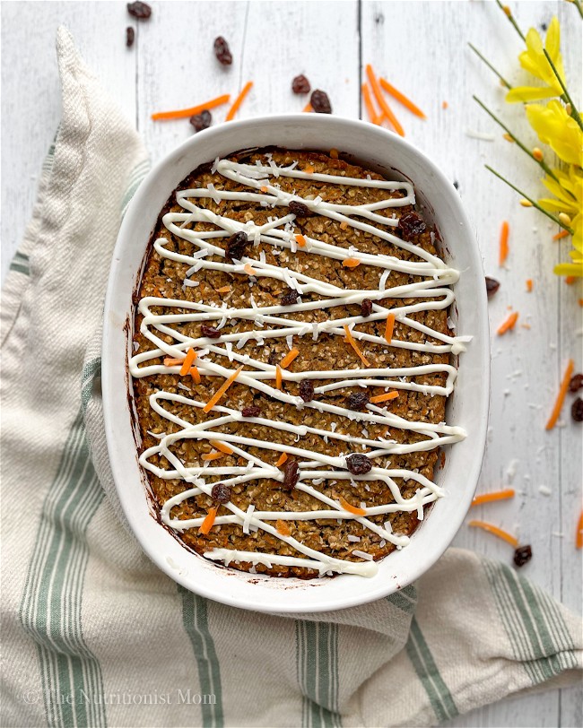 Image of Carrot Cake Baked Oatmeal (Vegan)