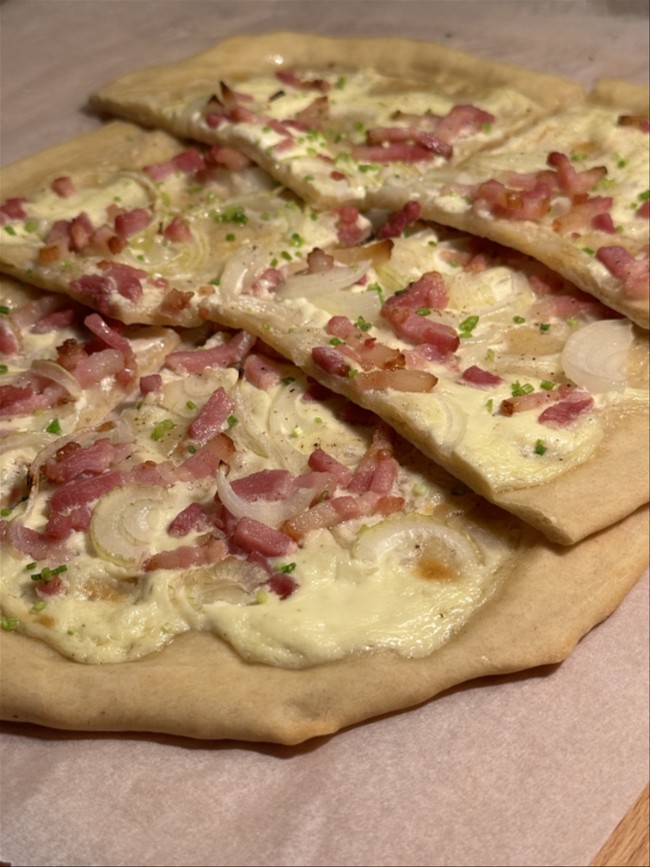 Image of Flammkuchen with bacon