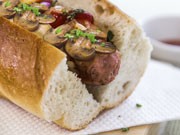 Image of Loaded Grilled Sausages with Peppers and Mushrooms & Warm Potato Salad