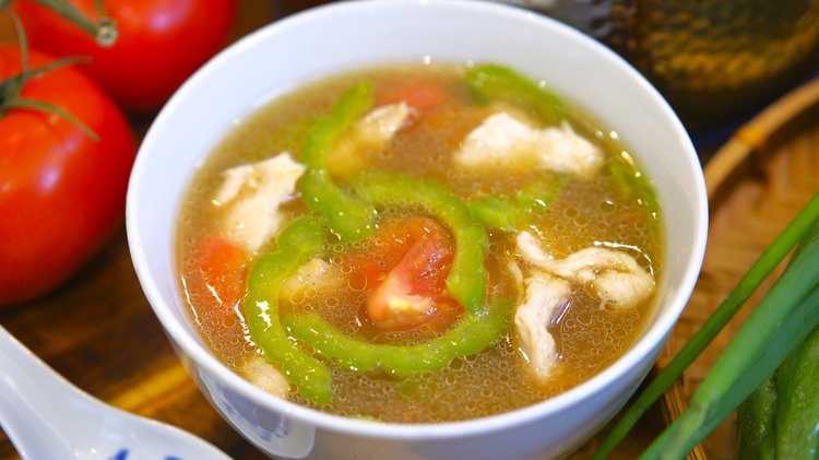 Image of Chicken bitter melon soup is a quick, delightful addition to any dinner. I will be honest: you do taste the bitterness in the soup, but to me, it is pleasant, light, and refreshing, perfect for a hot summer day. Also,...