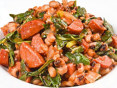 Image of Sausage and Creamed Collard Greens