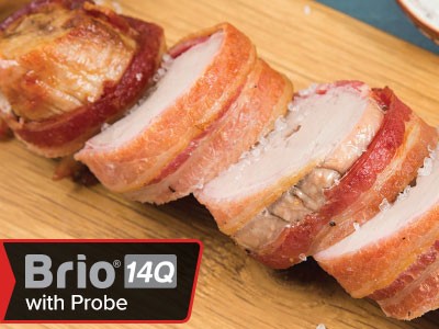 Image of Smoked Bacon-Wrapped Pork Tenderloin with Roasted Granny Smith Apples
