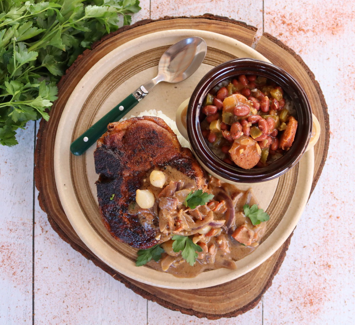 Blackened Pork Chops with Red Eye Gravy