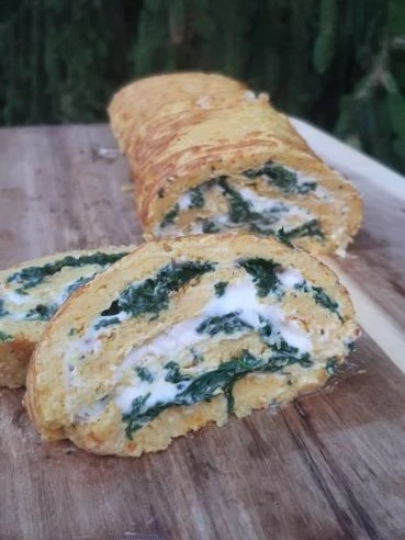 Leckere Kürbisrolle mit Frischkäsefüllung