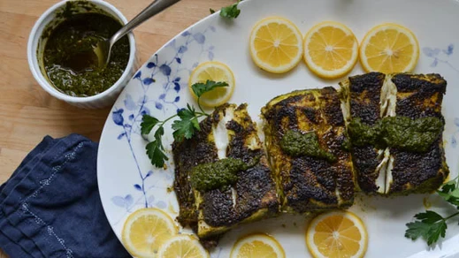 Image of Broiled Halibut with Chermoula