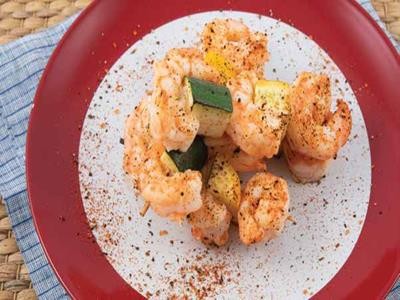 Image of Grilled Cajun Gulf Shrimp Assorted  Squash Brochette