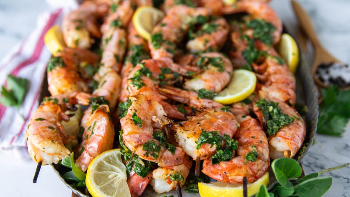 Image of Argentinian Shrimp Grilled With Chimichurri Sauce