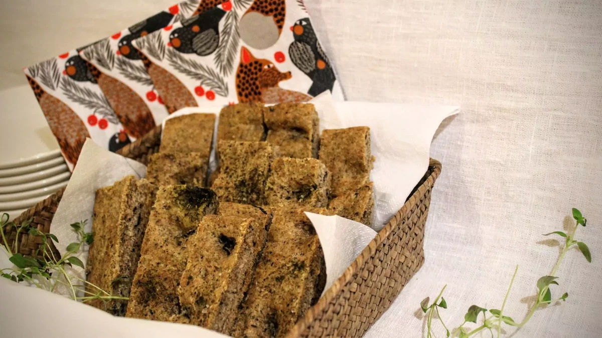 Herbal mushroom focaccia