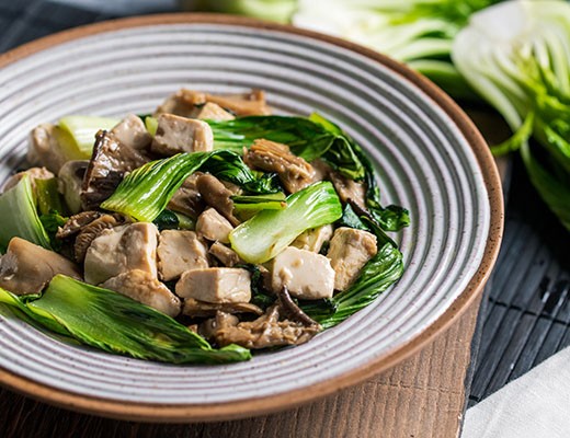 Image of Bok Choy and Oyster Mushroom Stir Fry