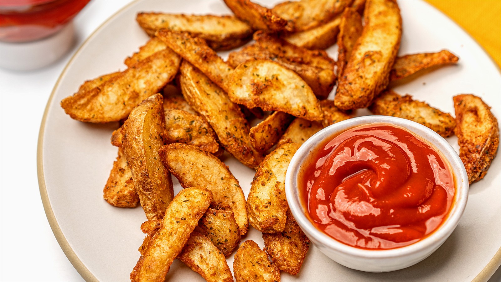 Image of Air Fryer Potato Wedges with Ketchup