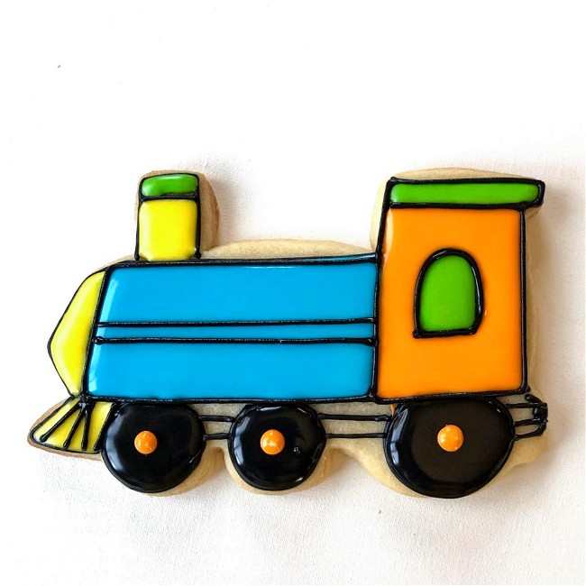 Image of How to Decorate a Train Cookie with Royal Icing