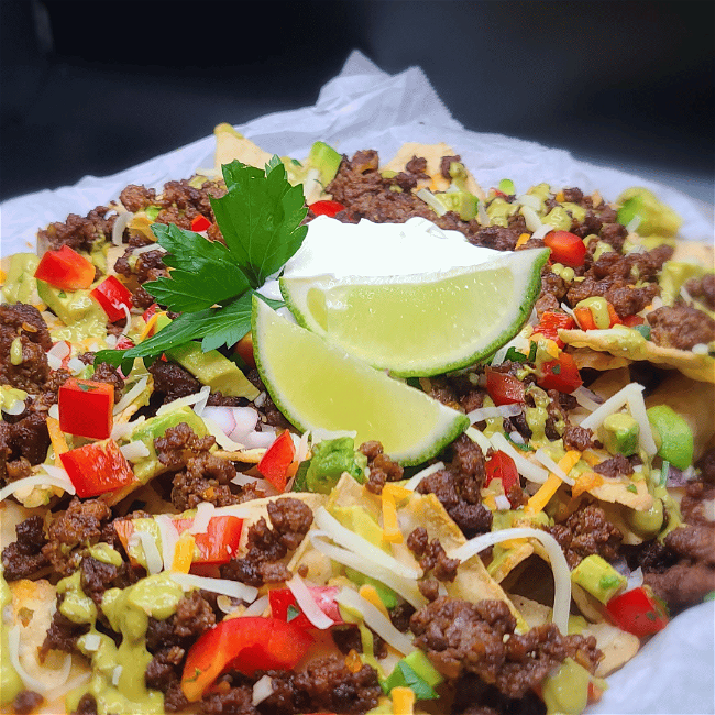 Image of Loaded Ground Buffalo Meat Nachos