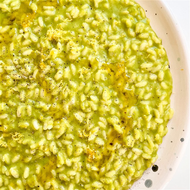 Image of Mother's Day Risotto with Peas, Lemon, & Mozzarella