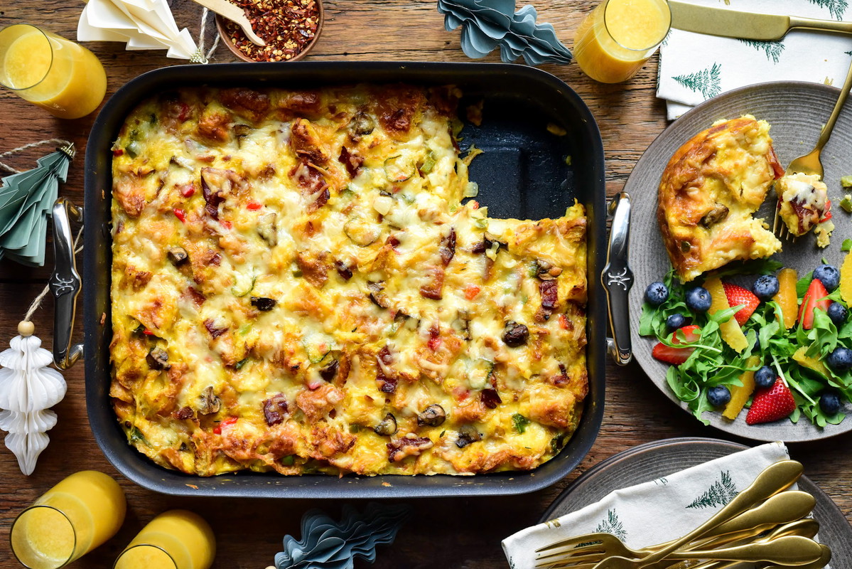 Make Ahead Croissant Breakfast Casserole