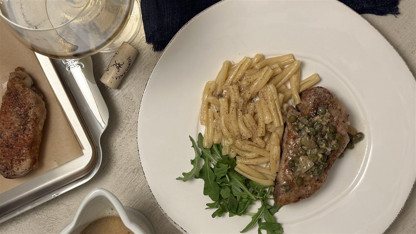 Image of Seared Pork Chops with Mustard Caper Sauce