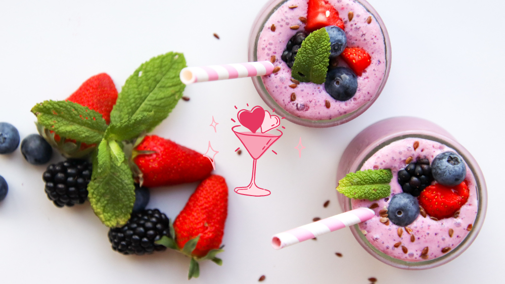 Image of Berry Bliss smoothie for a Valentine's breakfast