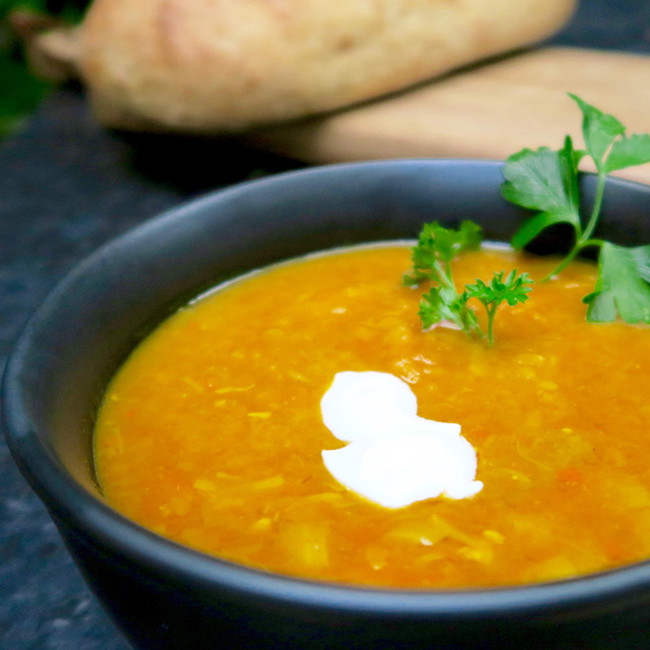 Image of yellow split pea soup
