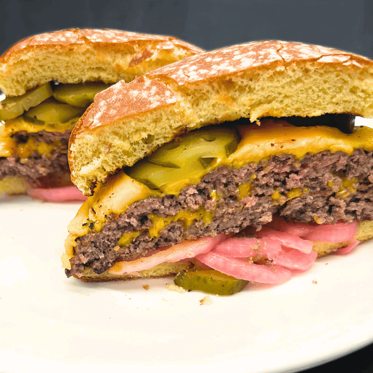 Image of Because these patties are only about 4-5 ounces, once pressed they cook relatively quickly.  