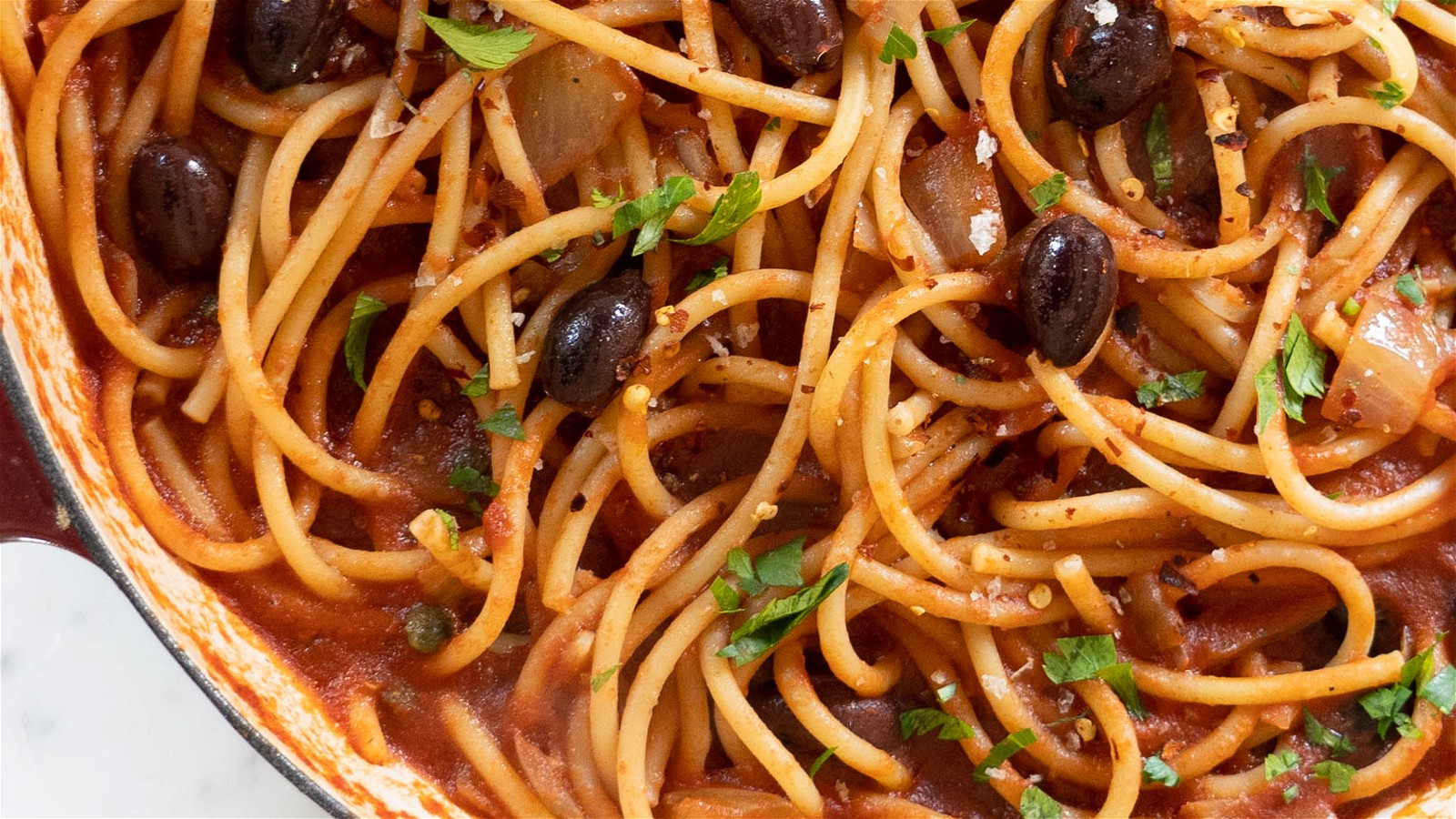 Image of Pasta Puttanesca with Salted Capers and Anchovies