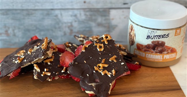 Image of FIt Butters Strawberry Salted Caramel Chocolate Bark